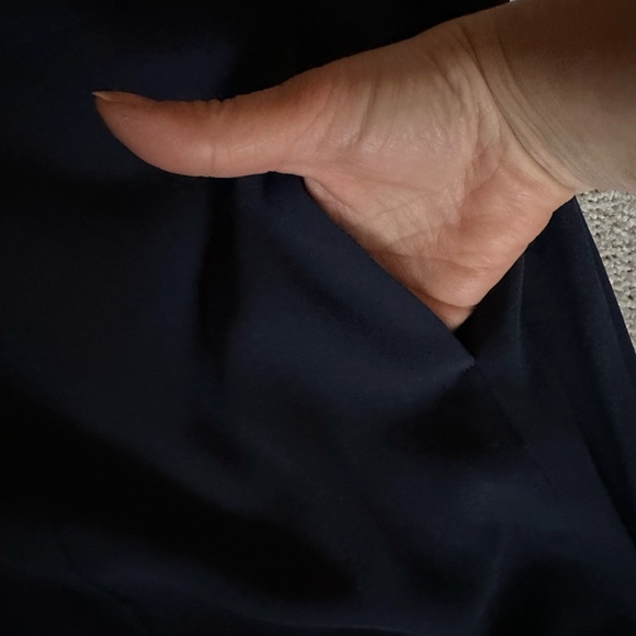 No Tag Blue High Waisted wide Leg Belted.Has Pockets Has Crease in Front Sz L. - Picture 8 of 12